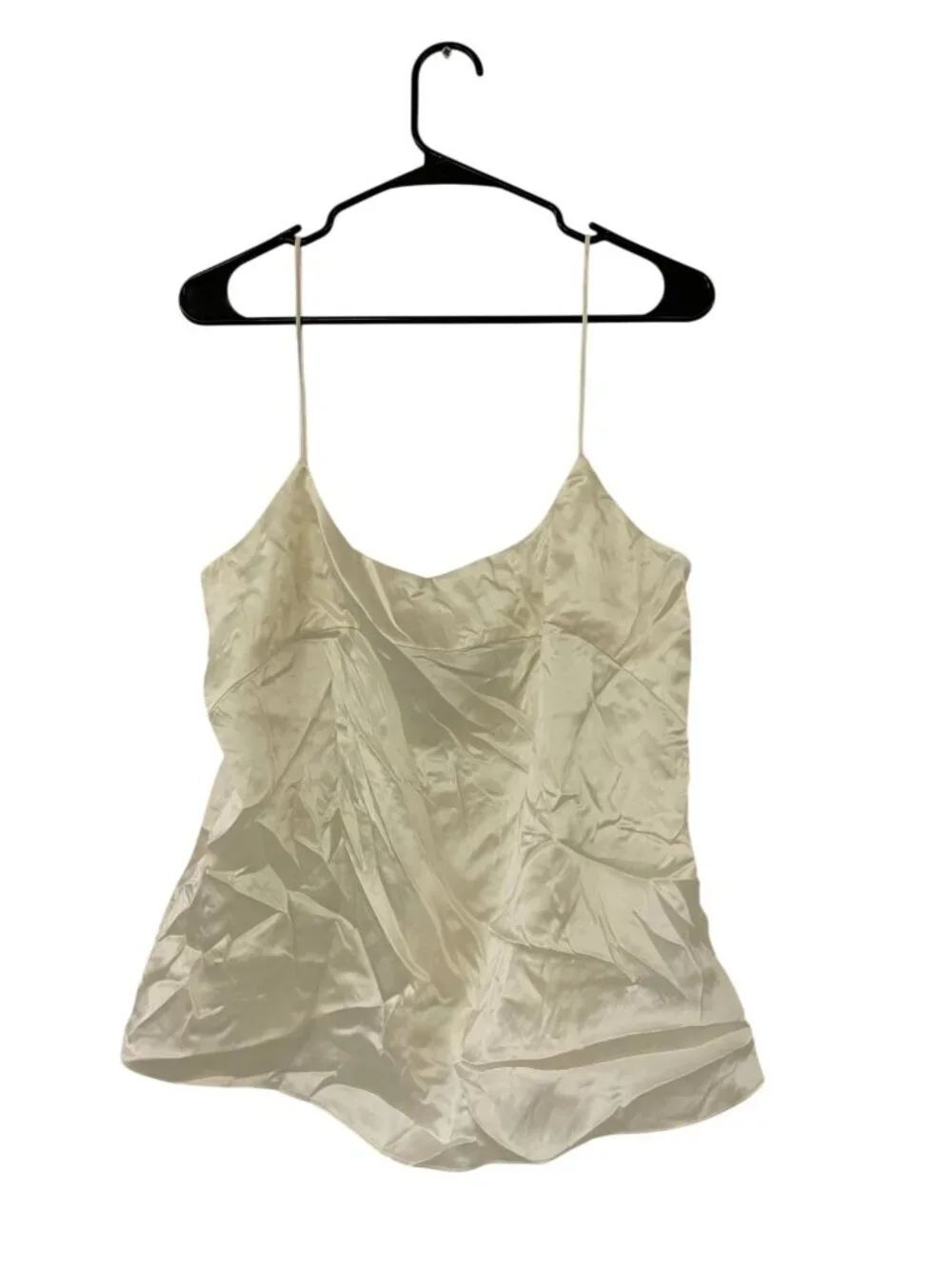 Zara Womens Mulberry silk Camisole Top Large Ecru Satin Cami 8175/120 NWT
